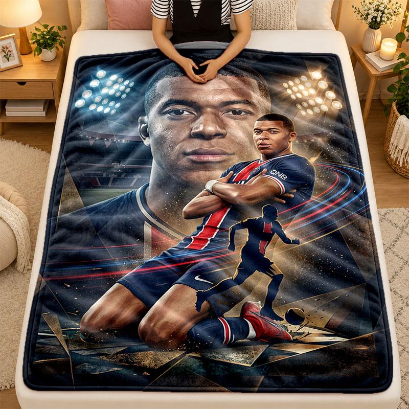 Flannel BlanketKylian Mbappe Warm Soft Throw Blanket for Indoor Sofa Bed Living Room Use
