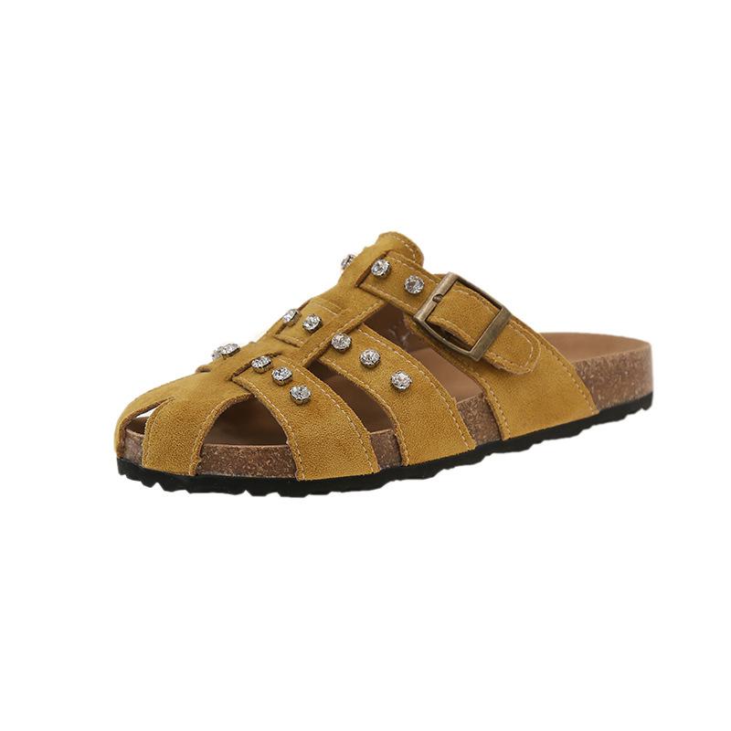 Summer new thick-soled cool slippers women's European and American fashion fish mouth Roman shoes foreign trade large size spot beach shoes