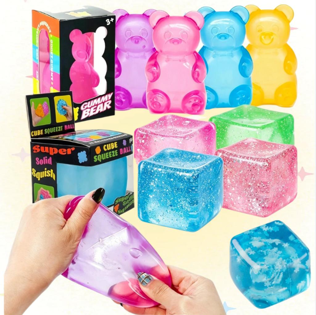 Maltose Ice Cube Stress Squeeze Toy - Polar Light Slow Rebound TPR Decompression Block