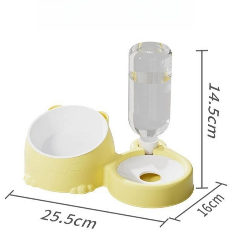 Cat Bowl Double Bowl Automatic Drinking Water Pet Cat Food Dog Food Basin Stainless Steel Ceramic Dog Basin Cat Bowl Dog Bowl Pet Supplies