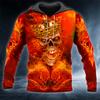 Men Hoodies 3D Print Horror Flaming Skull Graphic Fashion New Style Casual Pullover  Personality Oversize Men’s Clothing Tops