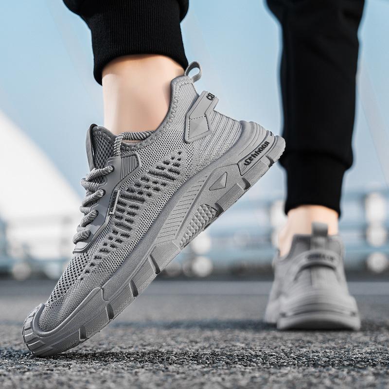 

Net shoes 2025 new summer breathable thin outdoor casual shoes flying weaving sports fashion campus style student shoes 39 серый