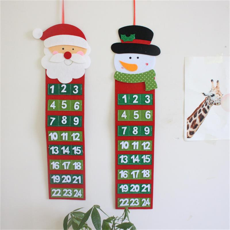 2026 Santa Claus Snowmen Christmas Advent Calendar Door Wall Window Decor Hanging Christmas Party Supply Xmas Gift