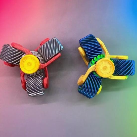 Stress Relief Fidget Spinner 3D Printed Anti-Anxiety Gear Spinning Toy Portable Travel Home Office Finger Roller EDC Desk Toy