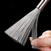 Stainless Steel Pan Brush Bowl Plate Long Handle Strong Decontamination Convenient Fast Sink Stove Kitchen Clean Tools