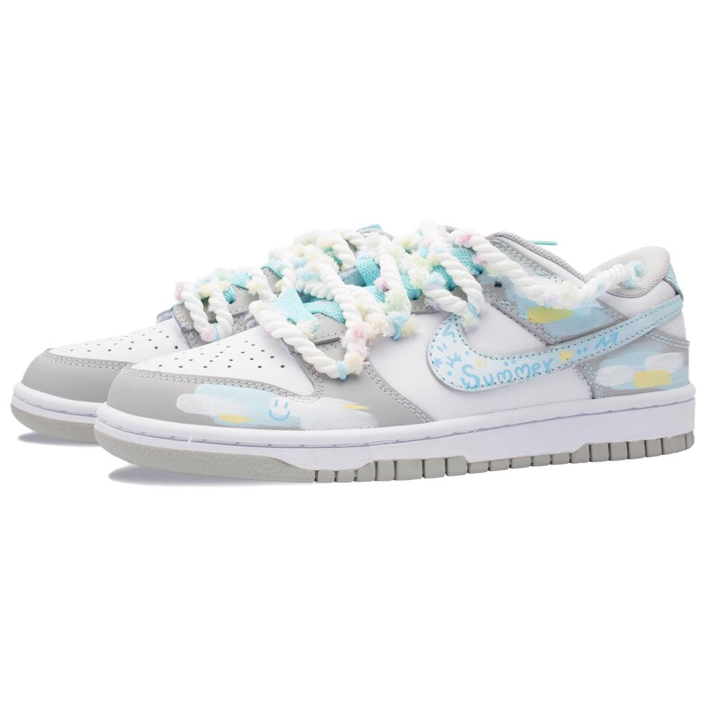 Nike Dunk Summer Dopamine Dressing Abrasion Resistant Low Top Skateboard Shoes Unisex Blue HF5441-105(Team1303-)