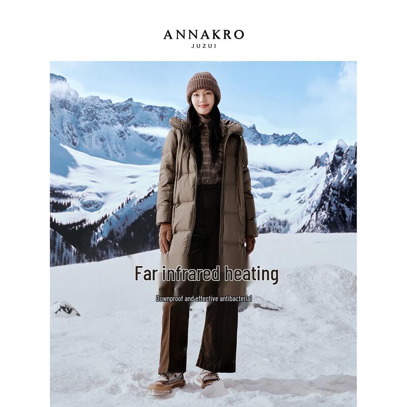 JIUZI Annacoco Women's Long Quilted Thermal Goose Down Jacket