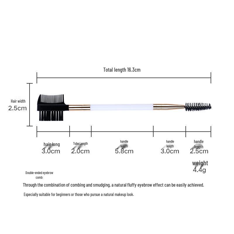 Dual-Ended Eyebrow & Eyeshadow Brush Set: Angled, Concealer, Spiral, Eye Makeup Tools.