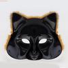 Q5WE Animal Half Face Mask Foxes Wolf Mask Plush Cats Half Face Mask Halloween Cosplay Party Costumes Props for Women Men