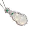 High-Quality Double-Sided Engraved Glass Body White Ice And White Chalcedony Pendant For Women'S Niche Mother Does Not Match The Chain Comparable