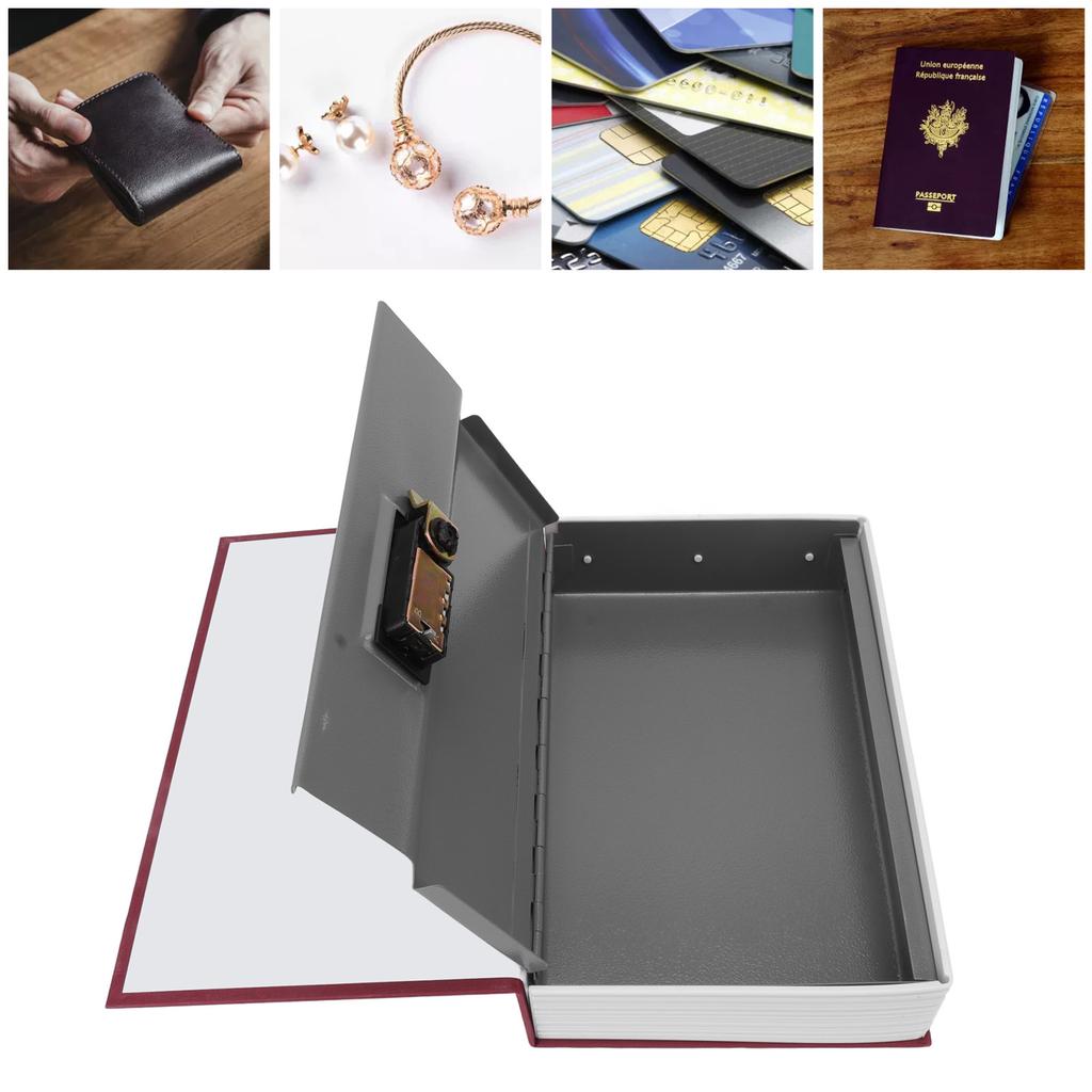 Diversion Book Safe Large Size Dictionary   Stainless Steel Book Safe Combination Lock for   Card Documents