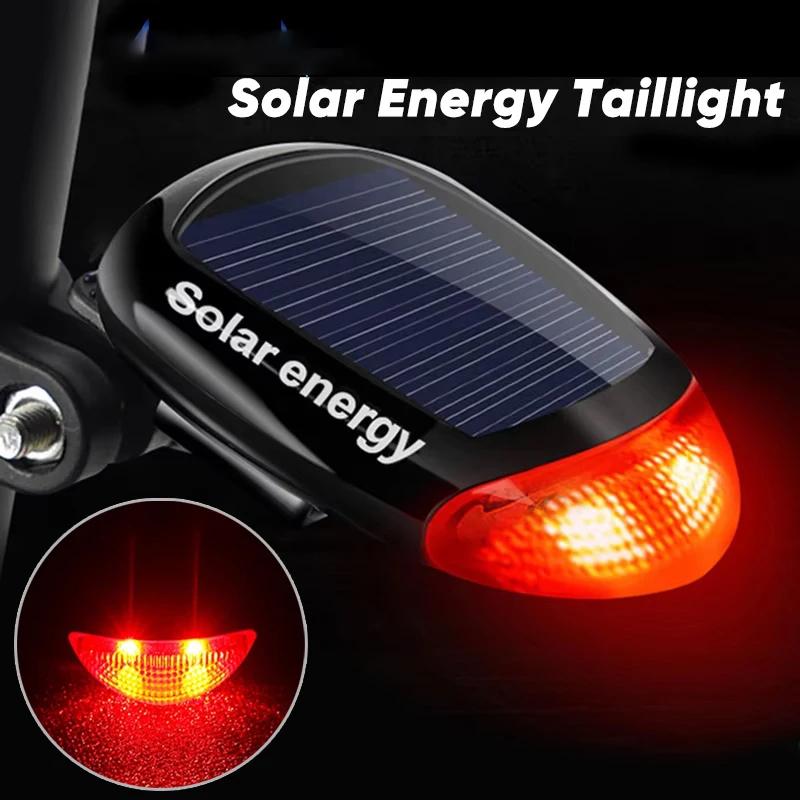 LED Solarbetriebenes Fahrradrücklicht Radfahren Sicherheit Rückleuchte Nachtfahrwarnung Rücklichter Power Bike Rückleuchte