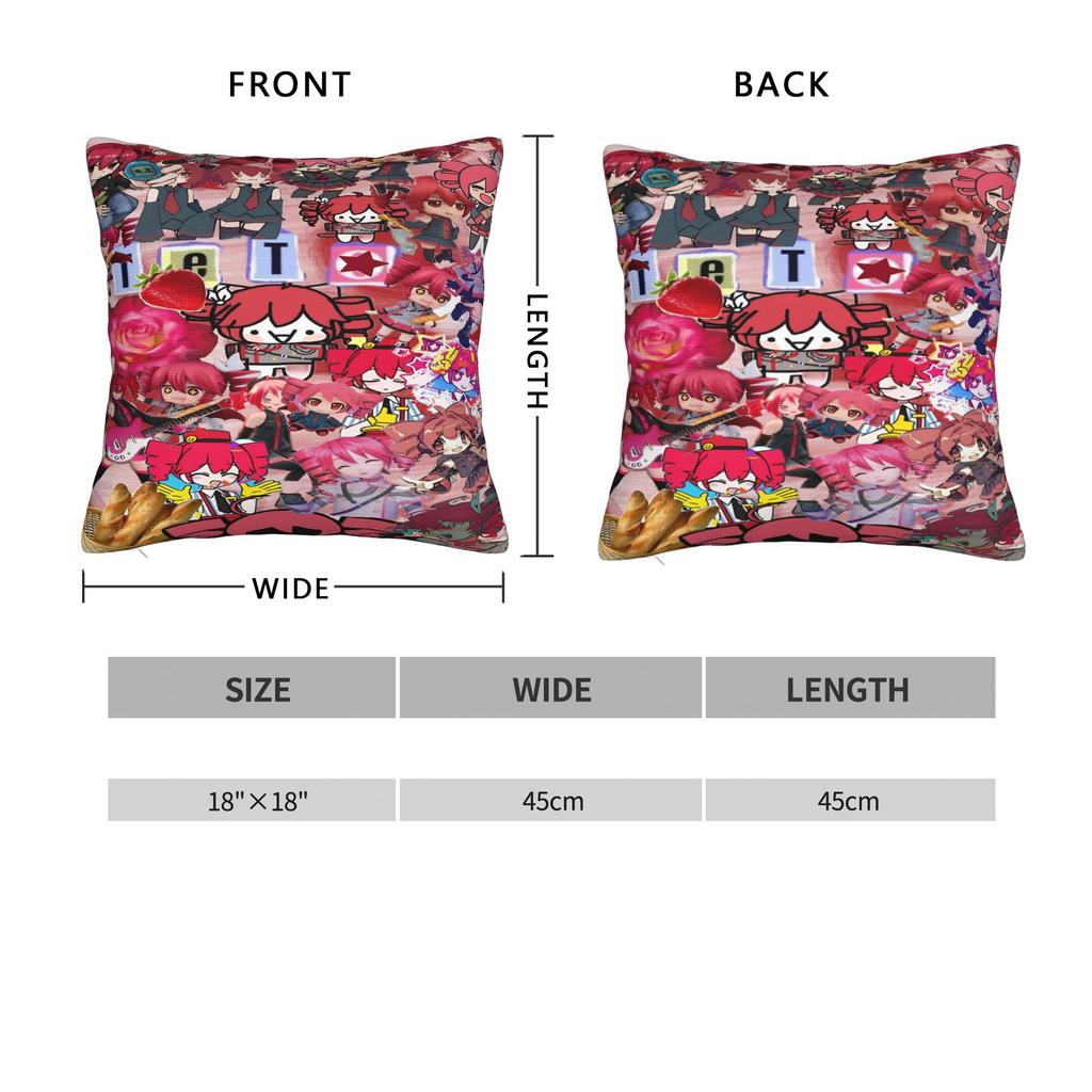 Pearto Poteto Anime Kasane Teto Virtual Singer Pillow Cover Square Pillow Case Cushion Cover Pillowcases For Home Decoration