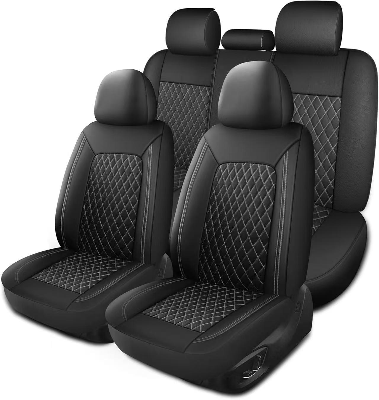 5-Seater Diamond Pattern Leather PU Car