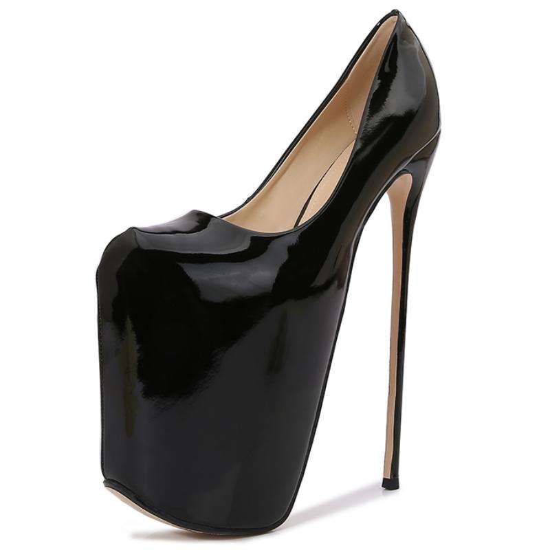 22cm Platform Super Stiletto High Heels Pumps Sexy Patent Leather Red Pink Extreme Heeled Party Fetish Wedding Shoes Big Size 50