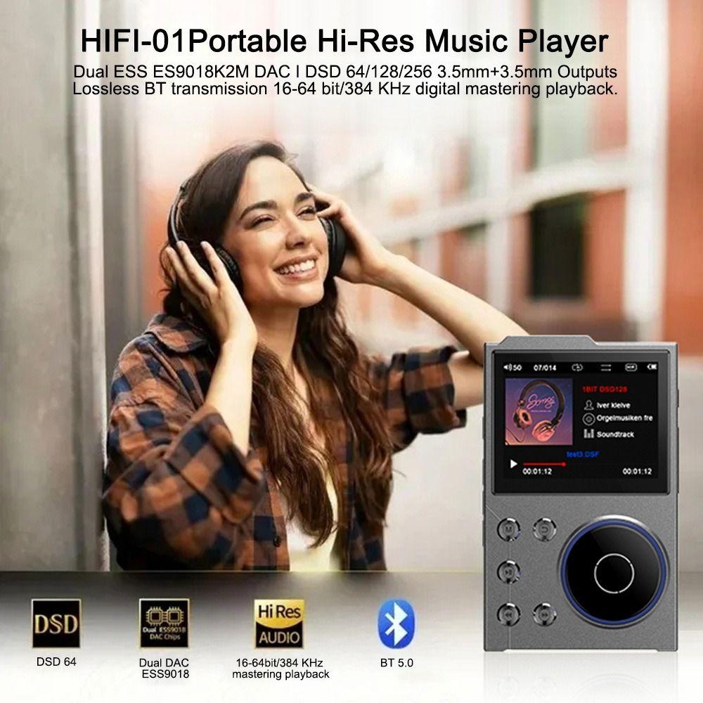 

Bluetooth Цифровий Аудіо Hi-Fi Музичний Плеєр Новий MP3 Плеєр чорний/золотий