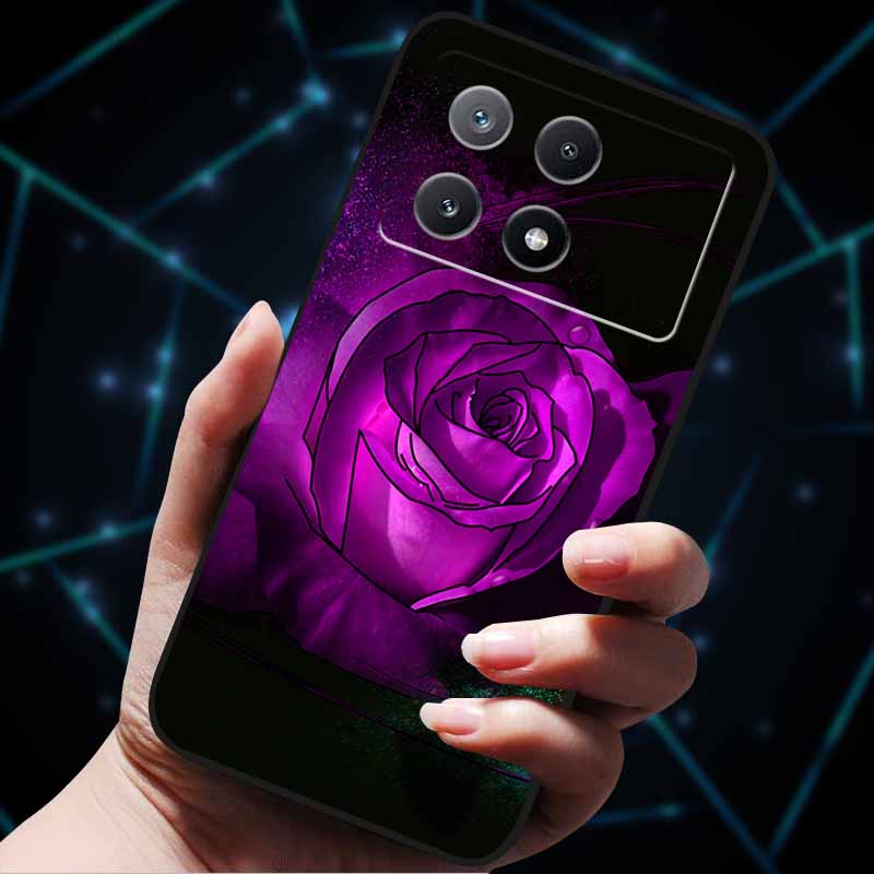 3D Flowers Emboss Fundas For Poco X6 Pro Case Soft Silicone Phone Case for Xiaomi Poco X6 Pro Poco X 6 Pro X6Pro Pocox6 Pro Bags