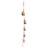 Handmade Rustic Wind Chimes for Outside with 5 Brass-Coated Metal Bells 30 Inch – Boho Outdoor Patio, Garden, Balcony & Farmhouse Decor