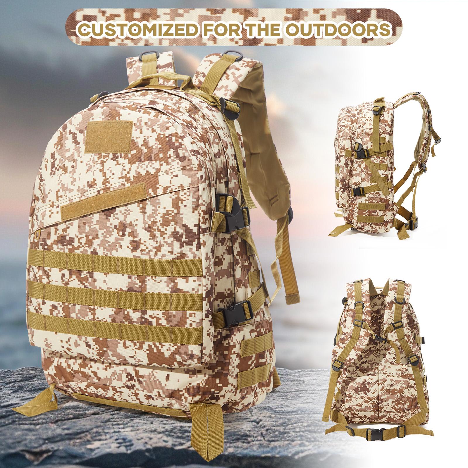 

40L Military Tactical Backpacks Molle Army Assault Pack Waterproof Rucksacks with Patch 3 Day Bug Out Bag Hike Trekking Backpack