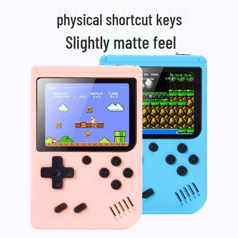 Macaron Handheld Game Console for Kids: 800 Classic Games, Single/Double Player, Accessories Included, Free Shipping