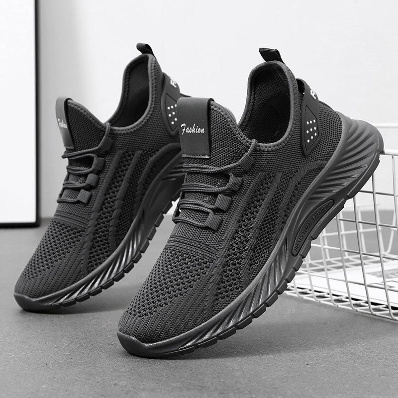 Spring And Autumn Downstream Data Couple Running Shoes Men'S Shoes Flying Weaving Breathable Sports And Leisure Shoes