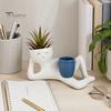 Waterdichte Plantenbak Luie Man Planter, Kleine Karakter Bloempot Ornament, Creatieve Liggende Ornamenten Mensachtige Dubbele Planter voor Vetplanten