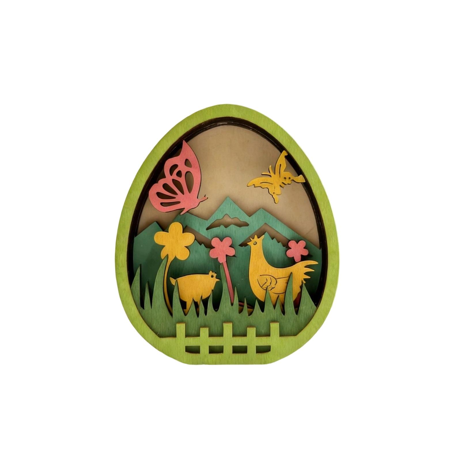 

Easter Egg Decorations, Wooden Scene Ornament, Spring Easter Table Decor For Home, Kitchen, Mantel, Shelf, Easter Party Supplies