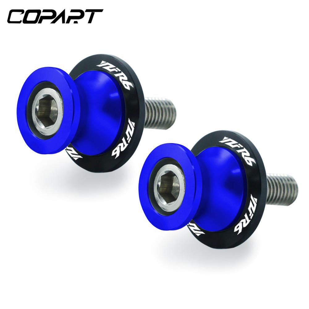For YAMAHA YZF R6 YZF-R6 YZFR6 All Years 2PCS 6/8/10MM Motorcycle Swing Arm Sliders Spools CNC Swing Arm Stand Screw Paddock