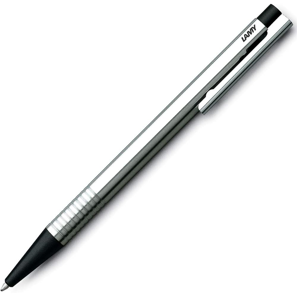 [Free Name Insertion] [Free Wrapping] Ramie Ballpoint Pen Logo Stainless Steel Black L205BK