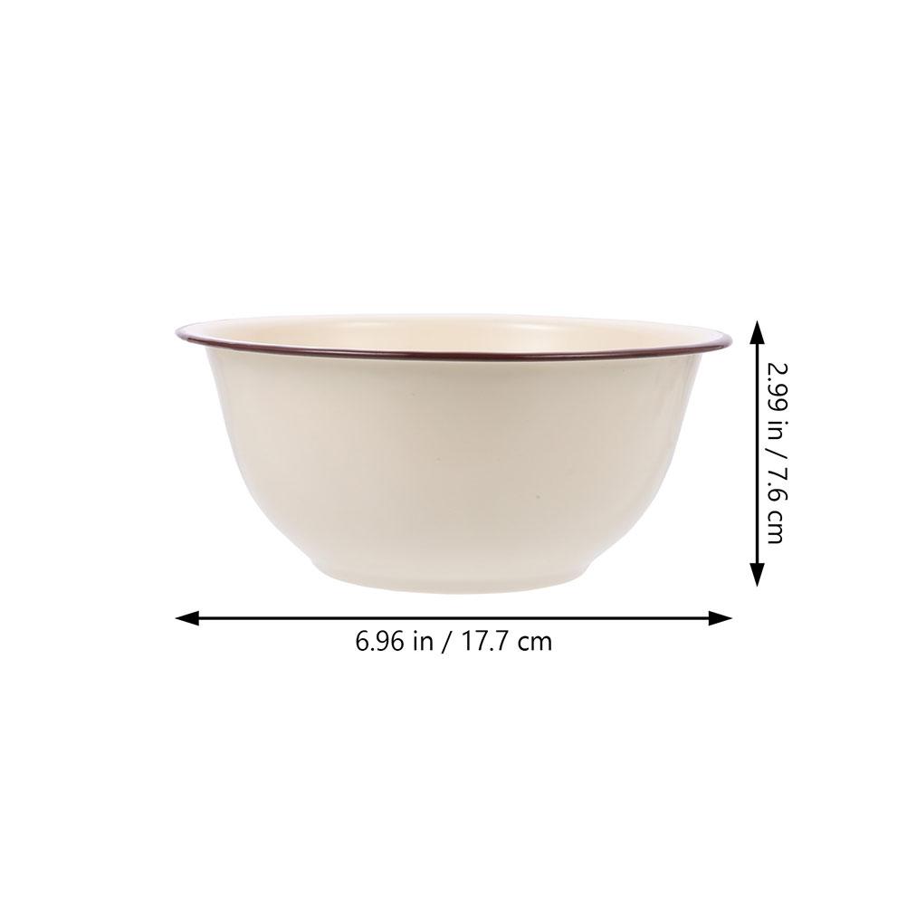 Винтажный эмалированный таз Большая емкость Для замешивания теста Салата Лапши Ретро Декоративная эмалированная миска Винтажная эмалированная миска