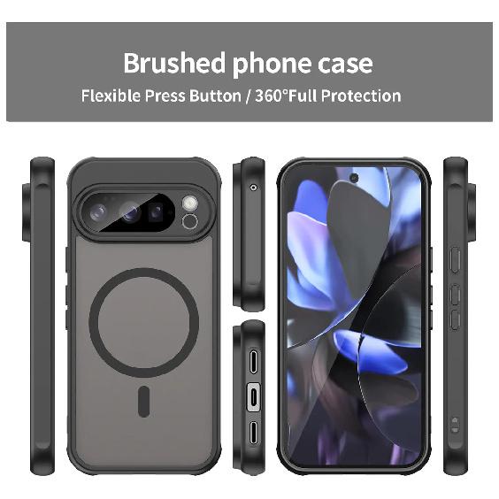 Phone Case For Google Pixel 10 Pro Xl,Matte Magnetic Shockproof Hybrid Phone Cover For Google Pixel 10 Pro Xl