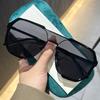 Fashion Women Gradient Sunglasses for Men Big Frame Pilot Sun Glasses Design Anti-Reflective Lunette eil UV400 Eyewear