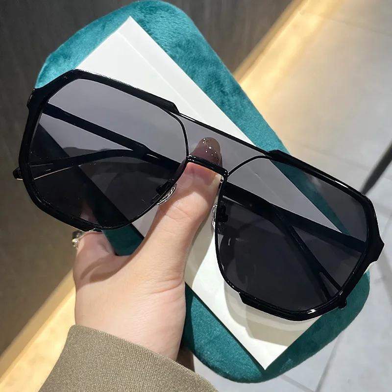 Fashion Women Gradient Sunglasses for Men Big Frame Pilot Sun Glasses Design Anti-Reflective Lunette eil UV400 Eyewear