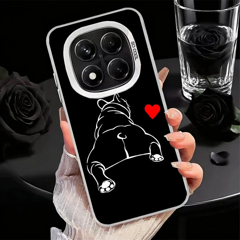 French Bulldog Black Desgin Soft Phone Case for Xiaomi Redmi Note 13 14 15 Pro Plus 12S 12 11S 11 11T 10S 10 Shockproof Cover Ba