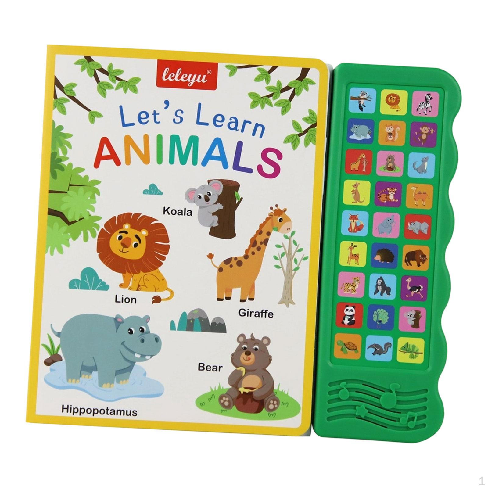 

English Words Sound Book Audio Educational Animal Cognitive for Boys Girls Listen and Learn Wild Animals
