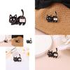 Entzückende Niedliche Schwarze Katze Tier Anstecknadel Brosche Kreatives Cartoon-Design mit Glanzfinish