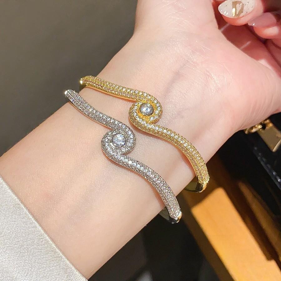18k Gold Plated Zircon Cross Circle Bracelet For Women Elegant Jewelry Accessory