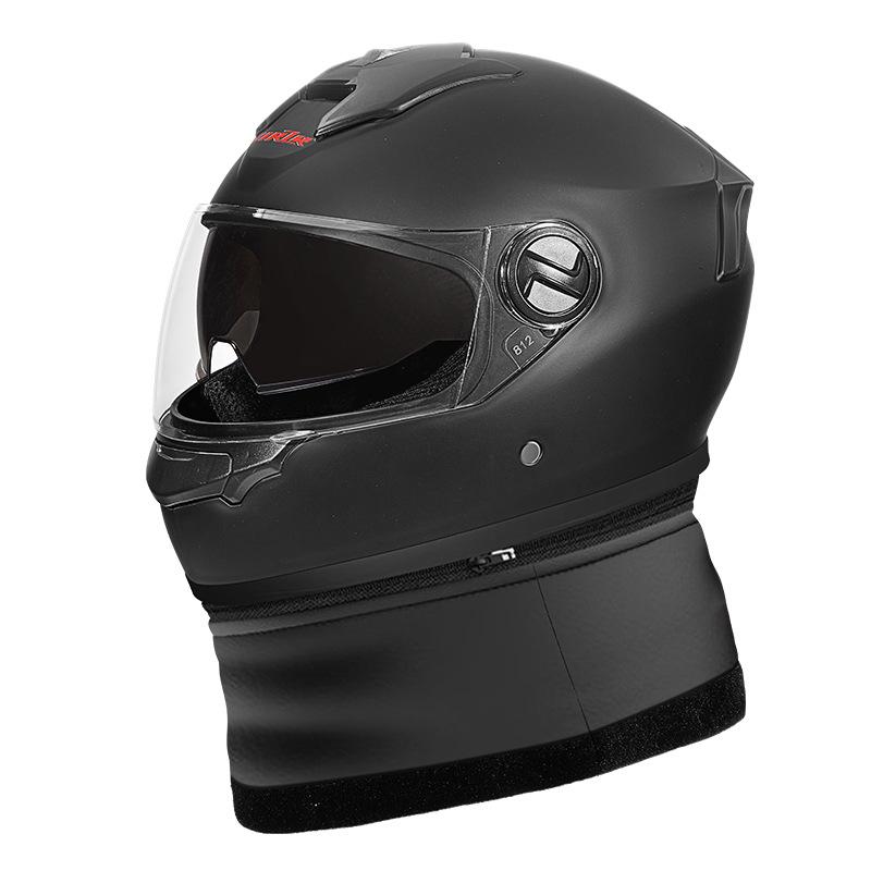 Electric Motorcycle Helmet with Detachable Neck Warmer - Windproof, Winter Warm, Full Face for Men and Women