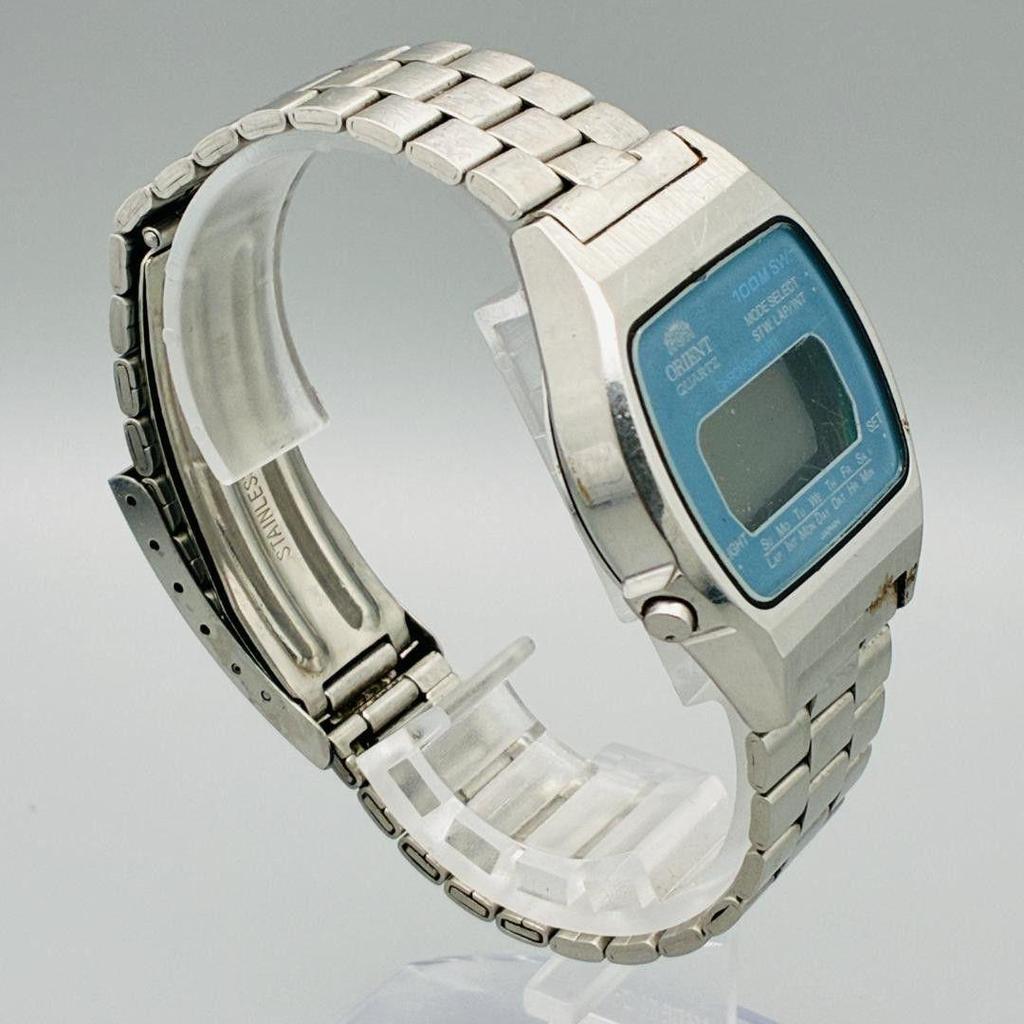 Used ORIENT Orient Digital Blue Dial Retro SEIKO Belt Rare
