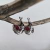 Серебряные серьги с искусственным гранатом nano 9.39ct (60002401)