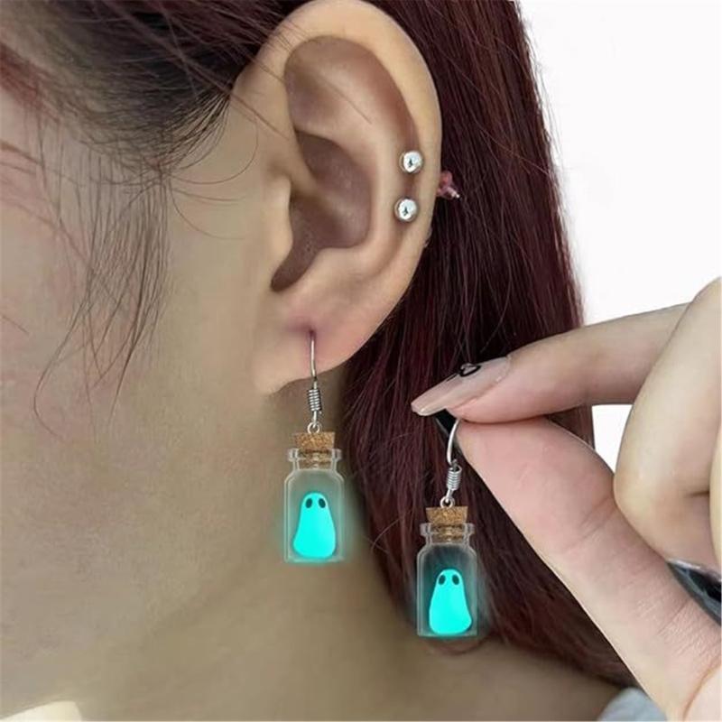 Fashionable Halloween Earrings Glowing in Dark Fashion Accessory Portable for Special Occasions Stylish Outfits