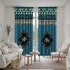 2pcs HD Thai Plaid Elephant Decorative Curtain Blue Tie Digital Printed Curtain Home Decoration Style Decoration Living Room
