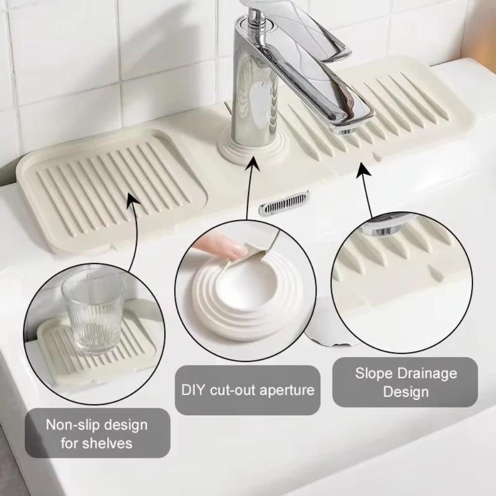 38*12cm Kitchen Sink Splash Guard Raised Edge Bathroom Draining Pad New Faucet Draining Mat