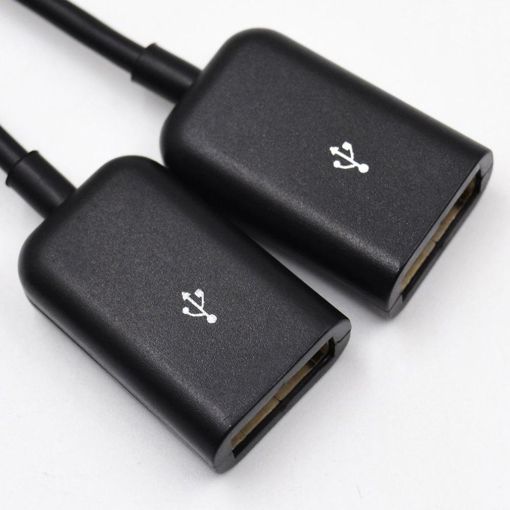 15cm USB Type C 3.1 Male To Dual USB 2.0 Female OTG Charging Cable 2 Port HUB Cables 1 To 3 Cord or Y Splitter Cables