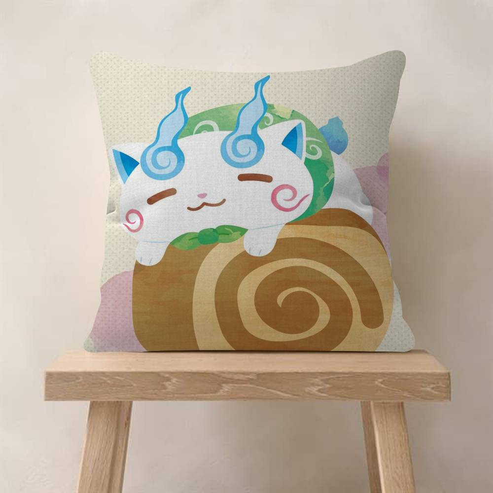 Anime Yokai Cute Watch   Maple Design Cushion Cover Happy Autumn Harvest decor Holiday Decorati Pillow Cover