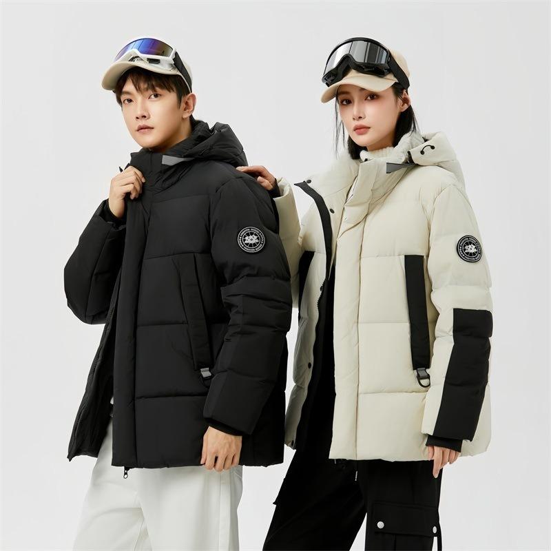 Extreme Cold Outdoor Waterproof Down Jacket for Men and Women, Winter New Loose Thickened Hooded White Duck Down Couple Coat