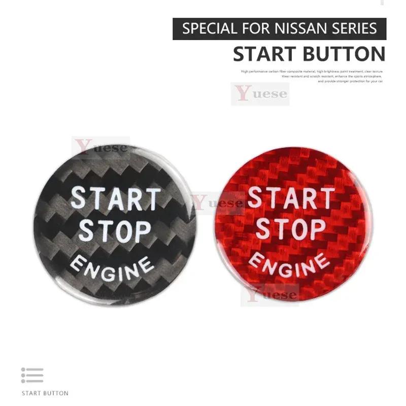 For Nissan Patrol Car Engine Start Stop Button Cover Real Carbon Fiber Sticker 2012 2013 2014 2015 2016 2017 2018
