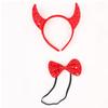 Halloween Devil Costume Kits Including Horn Headband Bowtie Tail Demons Dress Up Outfit Halloween Cosplays Party Props