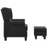 Armchair with Footstool Dark Grey Fabric