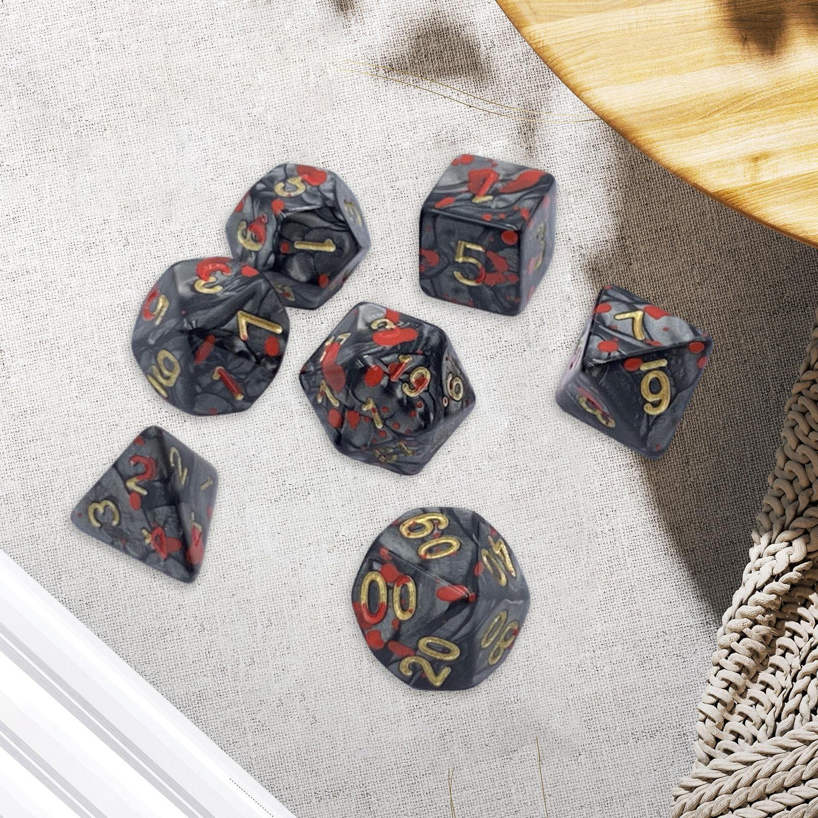 

Набор акриловых кубиков из 7 предметов, легкие игры для вечеринок для настольных игр Black Red